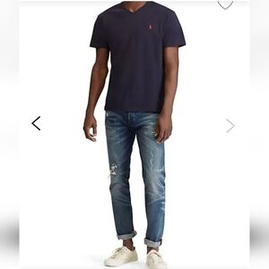 RALPH LAUREN CLASSIC FIT MEN'S V NECK COTTON JERSEY TEE SHIRT